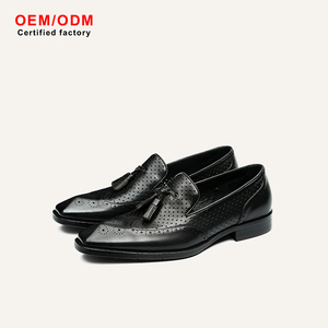 Luxury Men's Business Shoes Cowhide Pointed Fashion Tassel Office Oxford Slip-on Boat Flat Soft Leisure Brogue Dress Loafers - Product Image 2