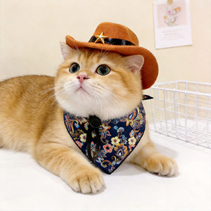 Sombrero para gatos, sombrero de vaquero occidental, diadema linda y divertida para perros, sombrero de protección solar para perros pequeños y medianos. - Product Image 2