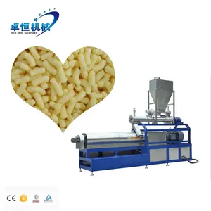 Otomatis camilan jagung makanan ringan membuat kembar sekrup ekstruder 250 kg/jam makanan mesin makanan ringan di pabrik makanan