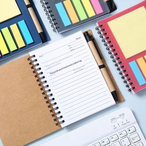 Bloc-notes en papier kraft et PET fluorescent avec notes adhésives détachables, personnalisable en petites séries, cadeaux d'entreprise, bloc-notes promotionnel avec couverture en PVC - Product Image 3