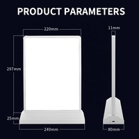 Boîte à lumière rechargeable double face A4/A5 Petit format Tableau de menus LED de bureau Cadre photo
