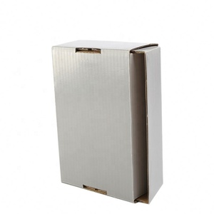 Caja de envío de cartón corrugado plegable de embalaje de comercio electrónico blanco mate barato al por mayor - Product Image 3