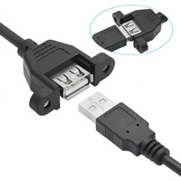 Câble d'extension USB 2.0 de 20 m avec trous de fixation pour clé USB, panneau de châssis, câble de données mâle-femelle en cuivre sans oxygène pour ordinateur