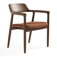 Chaise nordique moderne en bois avec dossier en rotin et housse en lin pour la maison, la salle à manger, le restaurant, assise confortable, Silvano 08, vente en gros, garantie 2 ans