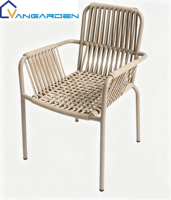 Ensemble de table et chaises de salle à manger d'extérieur en aluminium, style moderne et minimaliste, durable, facile d'entretien, résistant aux UV, empilable, pour cour.