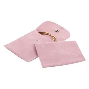 Pochette de rangement pour bijoux en velours doux recyclable pour bracelet collier boucles d'oreilles bagues montres avec logo personnalisé - Product Image 1