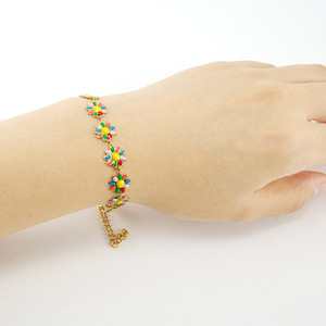 Zogxin Daisy Flower Necklace <b>Bracelet</b> <b>Set</b> Stainless Steel Women's Jewelry Gift Fashion Colorful Floral Design - Product Image 4