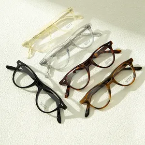 Vintage Round Acetate Frame Blue Light Blocking Eyewear Optical Glasses Eyeglasses