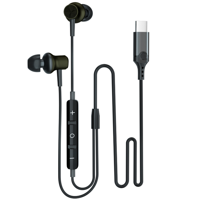 Type C Wired Earphones Wired Headphone Noise Cancelling in Ear Earphones With Mic
