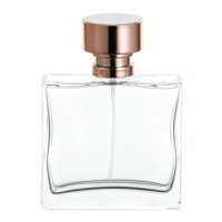 Flacon de parfum en verre transparent personnalisable avec logo, pompe pulvérisatrice, contenant vide de luxe (50 ml/100 ml) avec boîte