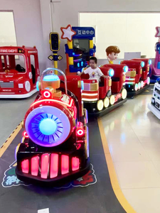 <span class=keywords><strong>Train</strong></span> électrique sans rail en fibre de verre pour enfants, équipement de divertissement extérieur commercial pour centres commerciaux, à vendre - Product Image 5