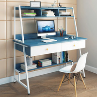Bureau d'ordinateur de bureau pour la maison, étagère combinée, table en bois massif, bureau pour étudiants du collège