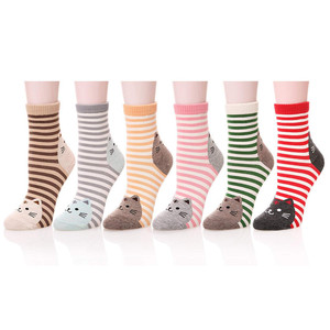 2019 Wholesale Women Spring and Winter Cute <strong>Cat</strong> Animal Colorful Striped Cotton Funny <strong>Socks</strong> - Product Image 2