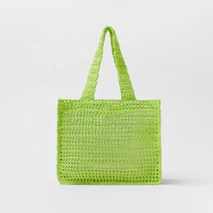 Borsa da Donna a Spalla Singola Intrecciata in Poliestere Lavorata a <span class=keywords><strong>Uncinetto</strong></span> a Mano, Semplice e Casual, Borsa da Spiaggia Estiva - Product Image 4