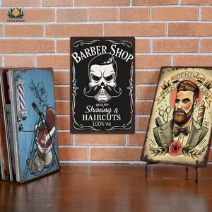 Putuo Decor Customized Barber Vintage Metal Poster Funny Tin Wall Sign Barbershop Decoration