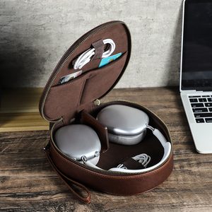 Estuche de Transporte de Cuero Genuino para Apple Airpods Max con Orificio de Carga, Bolsa Protectora para Auriculares Sony WH1000-XM6 y XM4 - Product Image 3