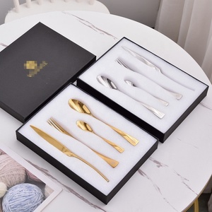 Ensemble de couverts de mariage en acier inoxydable, miroir, vente chaude, ensemble de 4 pièces - Product Image 1