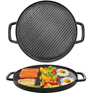 30厘米铸铁可逆烤盘重型双面烤盘炉顶和燃气铸铁炊具套装 - Product Image 5