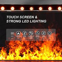 Insert de cheminée à vapeur d'eau, flamme réaliste 3D, télécommande, acier inoxydable, 59,1 pouces, réglable, décoration de salon, décoration de la maison