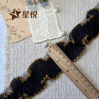Dentelle en maille plissée à picots et galon à point de croix, directement de l'usine, pour robes de cérémonie, jupes, oreillers Lolita et accessoires pour animaux de compagnie
