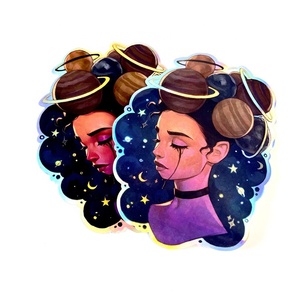 Colorful Printing Beautiful Girl <strong>Deco</strong> Custom Shape Holographic Sticker Label Custom Glitter Sticker <strong>Sheet</strong> - Product Image 3