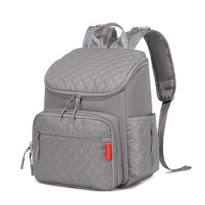 Luxury <b>Black</b> High Quality Waterproof Nylon <b>Backpack</b> Mommy Bag For <b>Women</b> With Gold Zippers Multiple Pockets Adjustable Straps - Product Image 6