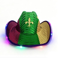 Cappello da Cowboy Personalizzato con Paillettes Verdi, Accessorio per Costume da Festa di Compleanno o Addio al Nubilato