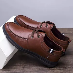 Sapato mocassim de sola de borracha personalizado, sapatos masculinos de couro formal outra tendência