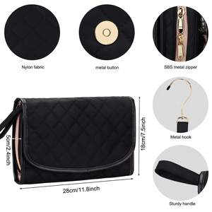Organisateur de bijoux de voyage enroulable avec poches zippées, grand sac de rangement suspendu pour bagues, boucles d'oreilles et colliers pour femmes - Product Image 4