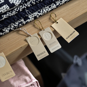 Factory Direct Luxury Clothing Hanging Labels Eco-Friendly <strong>Paper</strong> Name <strong>Tags</strong> with <strong>Custom</strong> Logo for Private Brand Clothing - Product Image 4