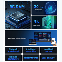 Tableau blanc interactif Offre Spéciale écran LCD multi-touch écran plat LCD affiche moniteur carte intelligente 4k pour l'éducation et les réunions