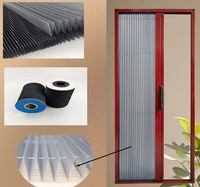 Moustiquaire plissée imperméable, moustiquaire de porte plissée, moustiquaire rétractable pour porte coulissante