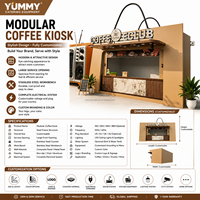 Kiosque à café de luxe en conteneur, café mobile avec fenêtre de service pour boissons expresso, desserts, événements commerciaux en plein air