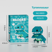 9903-9908 Pterosaurio, Espinosaurio, Tiranosaurio, Plesiosaurio, Estegosaurio, Triceratops, Bloques de Construcción de Micropartículas de Dibujos Animados, Juguetes para Niños