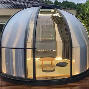Personalized Design Prefabricated House Romantic Japanese Pergola Outdoor Homestay Bubble House With Lights