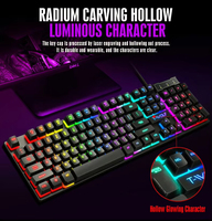 Clavier et souris de jeu filaires TF200 avec rétroéclairage LED, 3 touches anti-ghosting, anglais, espagnol, russe, thaï, en stock