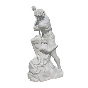 Mármol tallada <span class=keywords><strong>Hombre</strong></span> con serpiente de la mitología <span class=keywords><strong>griega</strong></span> <span class=keywords><strong>estatua</strong></span> en venta - Product Image 1