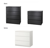 Grain de bois noir contemporain pour chambres doubles pour salon armoire à tiroirs commode à cinq tiroirs