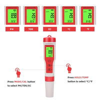 Testeur d'eau numérique multifonctionnel 4 en 1 PH/EC/Temp/TDS avec compensation automatique de la température