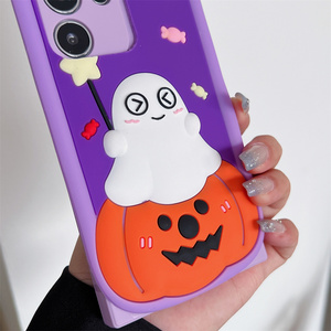 Funda de Teléfono con Diseño de Calabaza Fantasma de Halloween para Samsung <span class=keywords><strong>Galaxy</strong></span> S26 Ultra S25 S24 A57 A56, Funda Protectora de Silicona Suave y Flexible - Product Image 6
