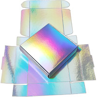 Cajas de Papel para Kits de Labios y Uñas, Colores Iridiscentes con Purpurina Holográfica Oro Rosa, Mini Empaque, MOQ Bajo, Venta al por Mayor