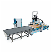 Mesin Router CNC Jinan Mosencnc 9Kw ATC dengan Platform Pengumpan/Pengeluaran, 12 Pengubah Alat Garis Lurus, Otomatisasi Presisi Tinggi