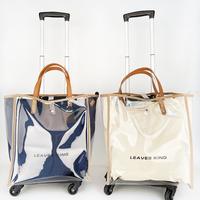 Usine chinoise personnalisée avec 5 roues extérieures et sacs à bagages pliables réutilisables en PVC chariot à bagages de voyage