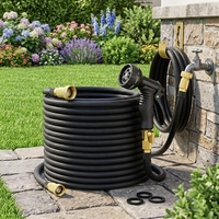 Tuyau d'arrosage flexible anti-torsion haute pression pour jardin, extensible, en caoutchouc, sans nœuds, qualité usine