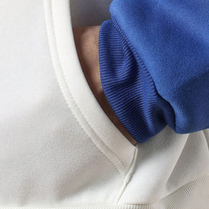 Surdimensionné Hommes Blanc Bleu Corps Contraste Pull Hiver Mode Chaud Sweat Logo Personnalisé Tenues Boxy Coton Personnalisé Hoodies - Product Image 4