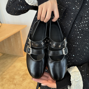 Zapatos Planos de Mujer con Hebilla Doble y Punta Redonda Estilo Vintage, Casuales y Versátiles para Uso Diario - Product Image 4