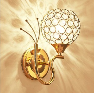 Diseño de lujo interior decorativo sala de estar Hogar Moderno LED latón + lámpara de pared de vidrio pasillo remoto dormitorio luz de pared de cabecera - Product Image 1