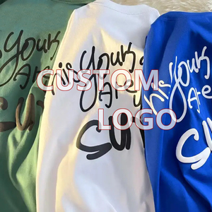 เสื้อยืดผู้ชายคอกลม แขนสั้น ทรงโอเวอร์ไซส์ ผ้าฝ้ายทอคุณภาพสูง 100% หนัก 250 กรัม ทรงบ็อกซี่  แบบพัฟฟ์สั่งทำพิเศษจากผู้ผลิต - Product Image 3