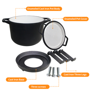 <span class=keywords><strong>Olla</strong></span> de Hierro Fundido Esmaltada con Soporte, la Más Vendida, para Cocinar al Aire Libre, para el Mercado de Polonia y la UE, Venta al Por Mayor - Product Image 2