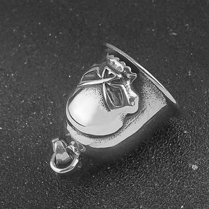 Colgante de Campana Guardiana Aquila de Acero Inoxidable 316L para Motociclistas, Campana de Calavera con Temática Religiosa Cristiana, Collar de Motocicleta - Product Image 3